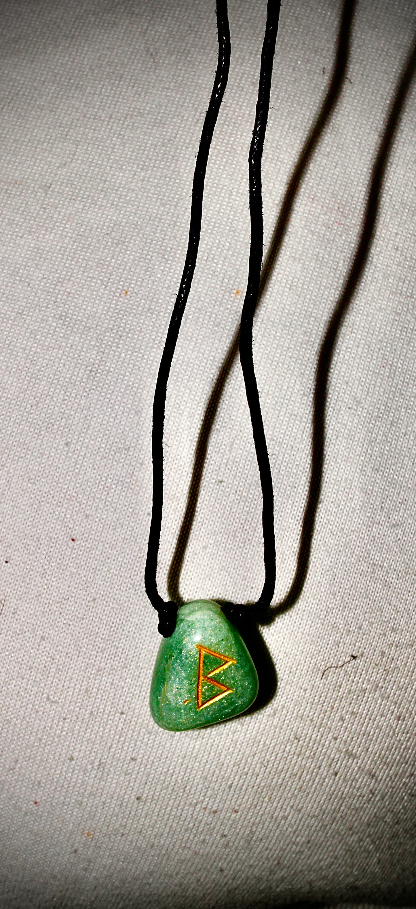 Agate Rune Necklace on Cord Necklace