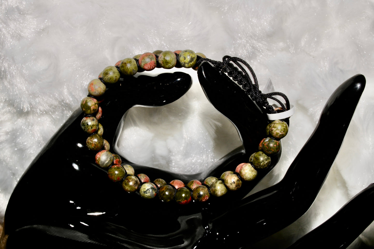 Double Row Adjustable Unakite Bracelet