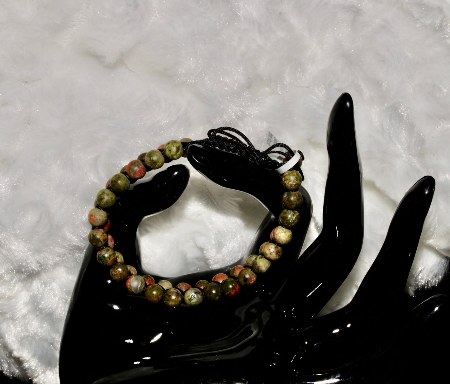 Double Row Adjustable Unakite Bracelet